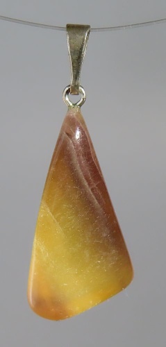 Fluorit Trommelstein-Anhänger mit 925 Silberöse