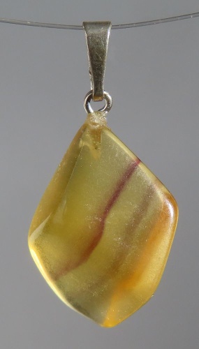 Fluorit Trommelstein-Anhänger mit 925 Silberöse