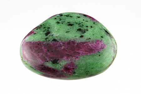 Fuchsite with ruby, hand-polished