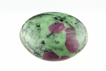 Fuchsite with ruby, hand-polished