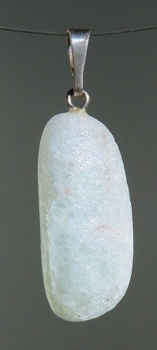 Green Calcit Pendant, tumbled with 925 Silver Bail