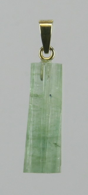 Green Tourmaline (Verdelite) Pendant with 585 Gold Bail