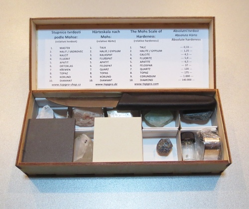 Hardness Scale after Mohs with diamond and magnifier
