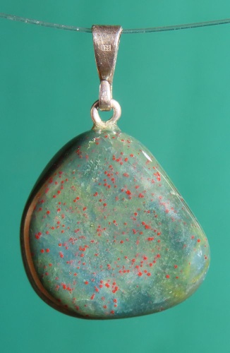 Heliotrop, přívěsek ve stříbře