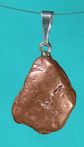 Native Copper Pendant with 925 Silver Bail