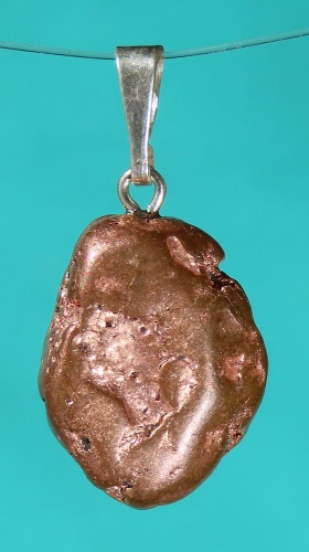Native Copper Pendant with 925 Silver Bail