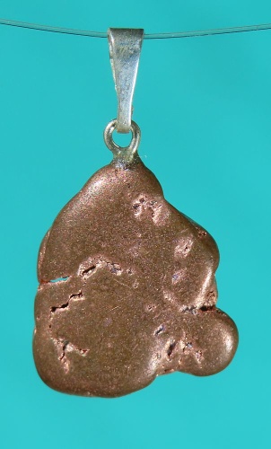 Native Copper Pendant with 925 Silver Bail