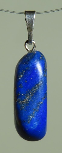 Lapis Lazuli Trommelstein-Anhänger mit 925 Silberöse