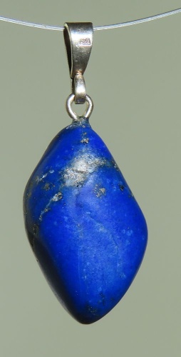 Lapis Lazuli Trommelstein-Anhänger mit 925 Silberöse