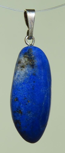Lapis Lazuli Trommelstein-Anhänger mit 925 Silberöse