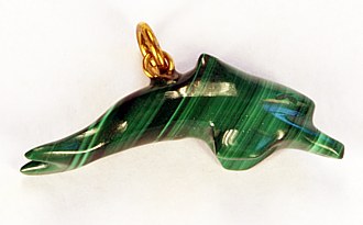 Malachitanhänger Delfin