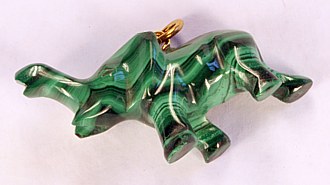Malachite pendant elephant