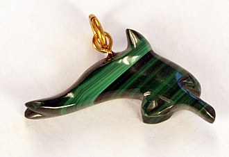 Malachitanhänger Delfin