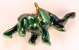 Malachite pendant elephant