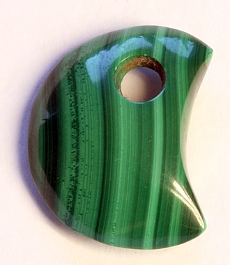 Malachite pendant moon