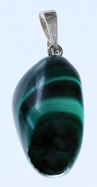 Malachite silver pendant