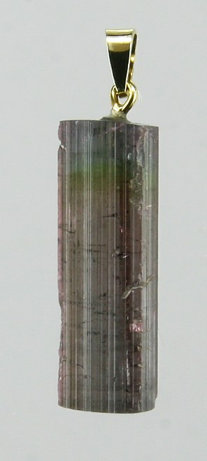 Mehrfarbiger (polychromer) Turmalin-Anhänger mit 585 Goldöse