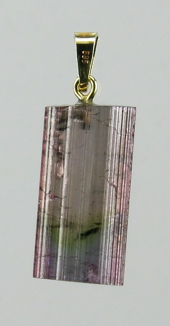 Multicolor Tourmaline (polychrom) Pendant with 585 Gold Bail