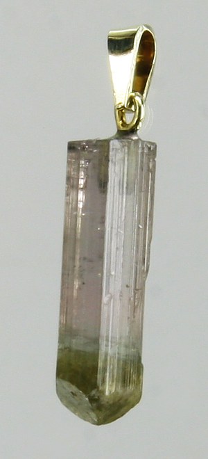 Mehrfarbiger (polychromer) Turmalin-Anhänger mit 585 Goldöse