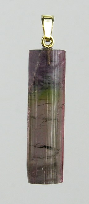 Mehrfarbiger (polychromer) Turmalin-Anhänger mit 585 Goldöse