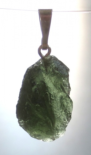 Unikat Anhänger Moldavit 19x15 Mm | Karfunkel Mineralien