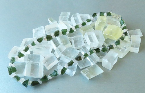 Moldavite Necklace with Rose Quartz