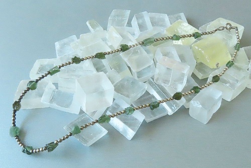 Moldavite Necklace with Silver