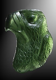 Moldavite, eagle's head