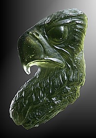 Moldavite, eagle's head