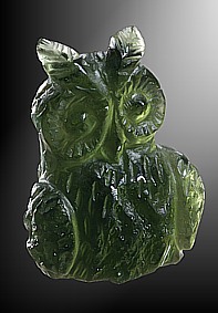 Moldavite, owl