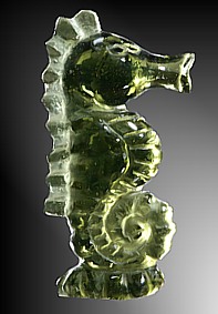 Moldavite, seahorse