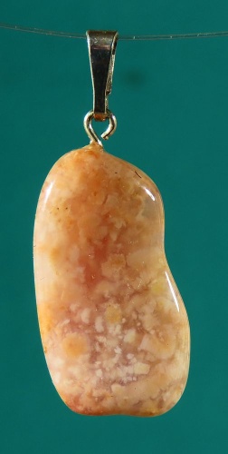 Moos Agate (rose) Pendant, tumbled with 925 Silver Bail