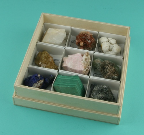 Reference collection carbonate minerals 9pcs.