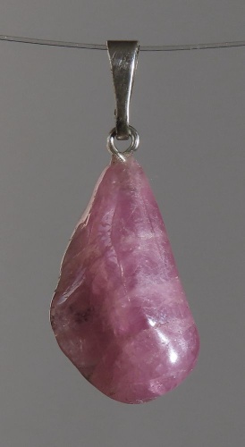 Rubellite (red Tourmaline) Pendant, tumbled with 925 Silver Bail