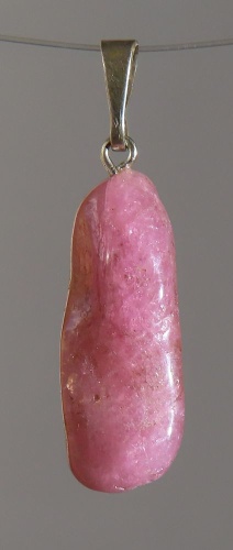 Rubellite (red Tourmaline) Pendant, tumbled with 925 Silver Bail
