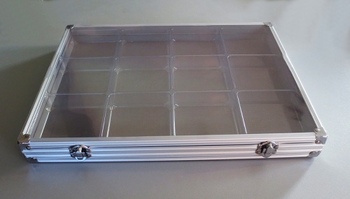 Aluminium Cabinet 12 compartments. 395 x 295 x 65mm Made in Germany