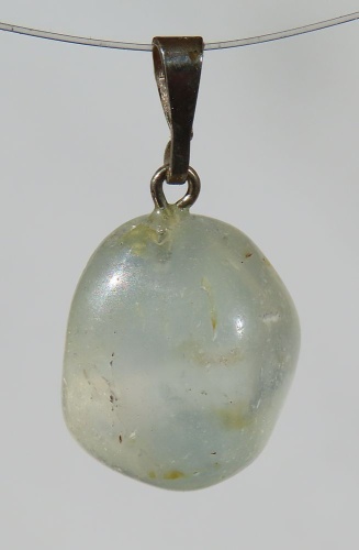 Topas Trommelsteinanhänger mit 925 Silberöse