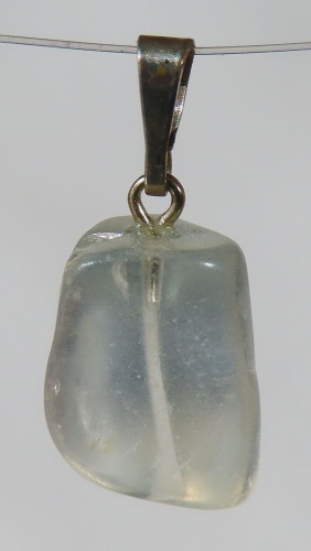 Topas Trommelsteinanhänger mit 925 Silberöse