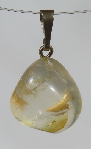 Topas Trommelsteinanhänger mit 925 Silberöse