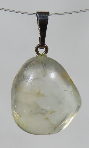 Topas Trommelsteinanhänger mit 925 Silberöse