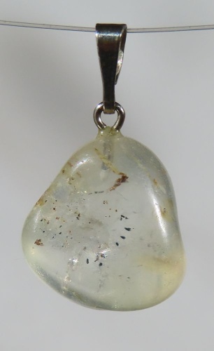 Topas Trommelsteinanhänger mit 925 Silberöse