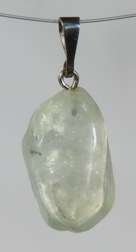 Topas Trommelsteinanhänger mit 925 Silberöse