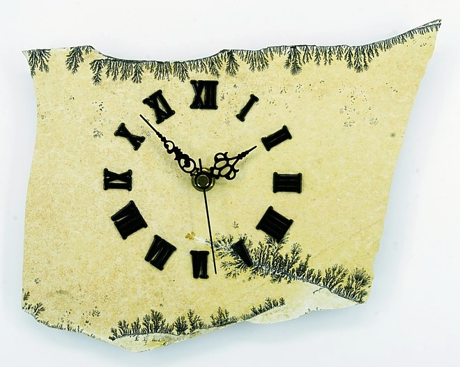 Clock made of Dendritic Shale from Solnhofen