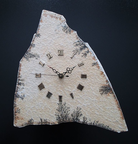 Clock made of Dendritic Shale from Solnhofen