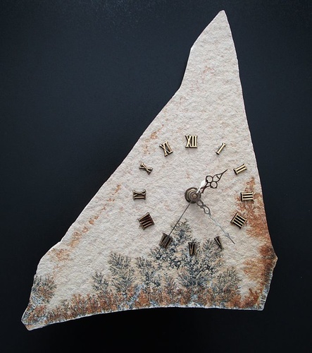 Clock made of Dendritic Shale from Solnhofen