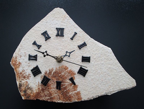 Clock made of Dendritic Shale from Solnhofen